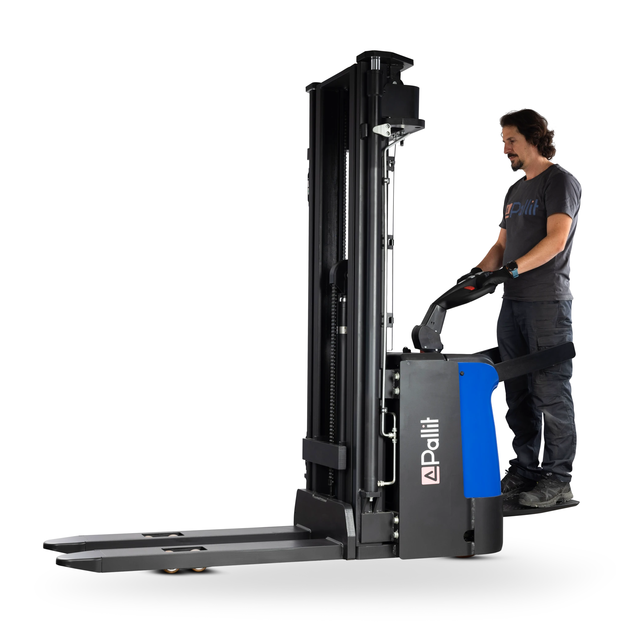 Electric Ride-Along Pallet Stacker SPRINT with driver's platform